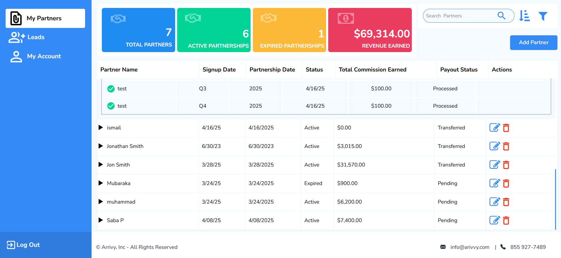 Arrivy Partner Portal